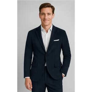 StudioSuits Bespoke Navy Corduory 100% 44L Cotton Blazer Jacket Sport Coat NWT